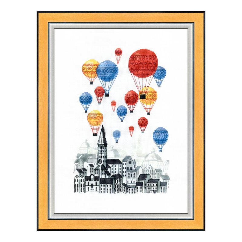 Counted Cross Stitch Kit "Travel on hot air balloons"