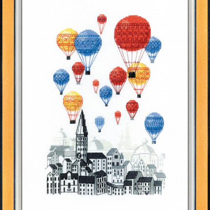 Counted Cross Stitch Kit "Travel on hot air balloons"