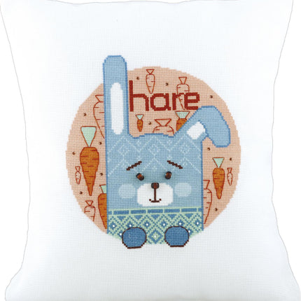 DIY Counted Cross Stitch Pillow Kit "World of animals"