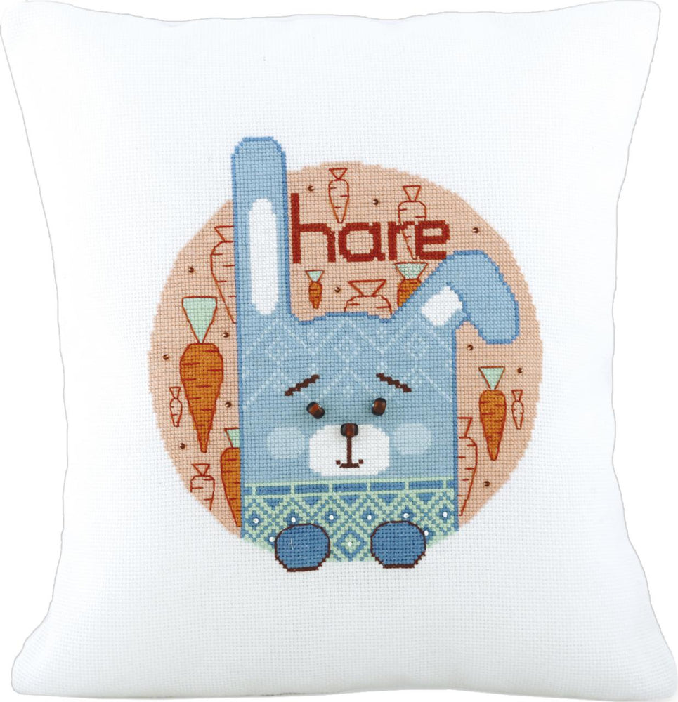 DIY Counted Cross Stitch Pillow Kit "World of animals"