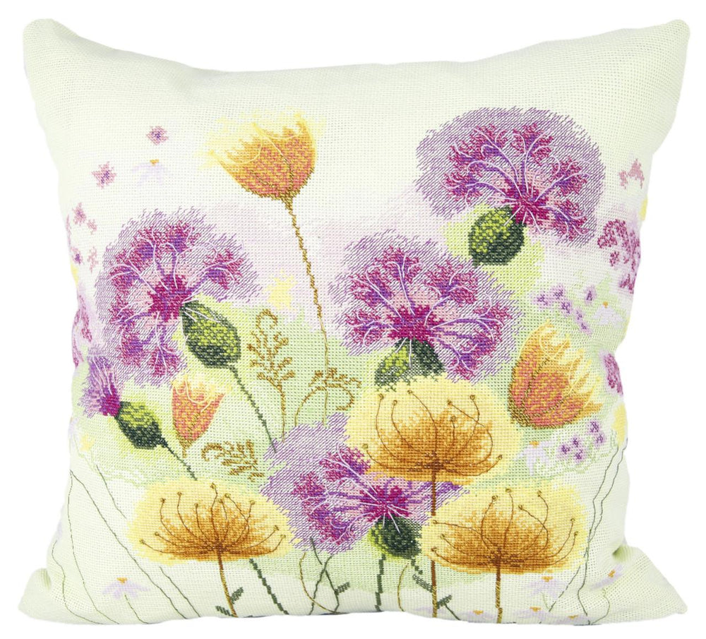 DIY Counted Cross Stitch Pillow Kit "Breath of summer"