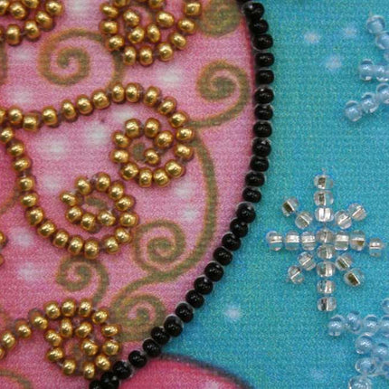 DIY Bead Embroidery Kit "Fairy owl"  5.9"x5.9" / 15.0x15.0 cm