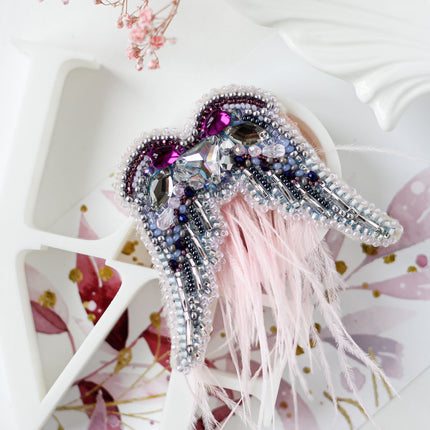 Beadwork kit for creating brooch "Wing"