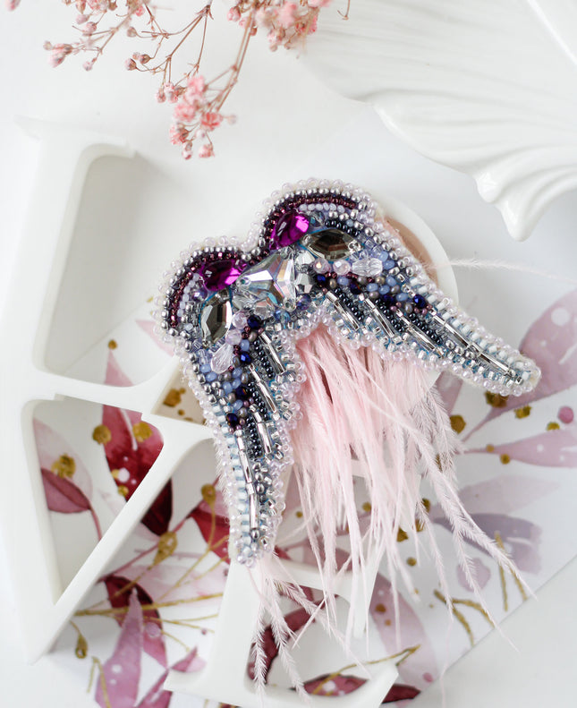 Beadwork kit for creating brooch "Wing"