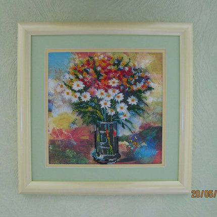 Canvas for bead embroidery "Floral Cocktail" 7.9"x7.9" / 20.0x20.0 cm