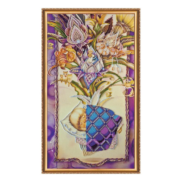 DIY Bead Embroidery Kit "Cradle song" 11.8"x20.9" / 30.0x53.0 cm