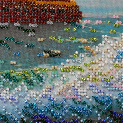 DIY Bead Embroidery Kit "On the waves" 11.4"x15.0" / 29.0x38.0 cm