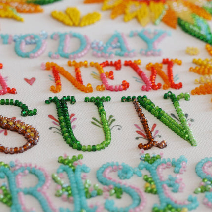 DIY Bead Embroidery Kit "Little suns" 10.2"x13.4" / 26.0x34.0 cm
