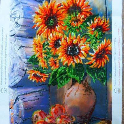 DIY Bead Embroidery Kit "Summer bouquet" 12.6"x17.7" / 32.0x45.0 cm