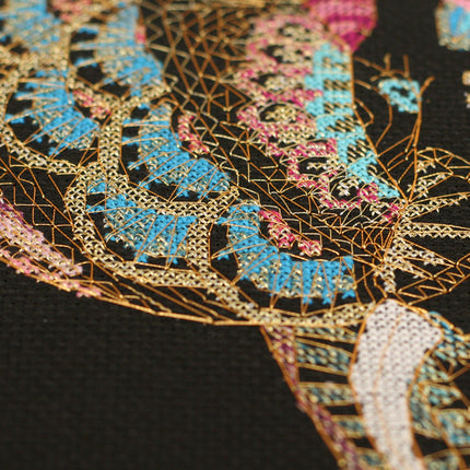 DIY Cross Stitch Kit "Golden elephant" 11.4"x11.4"