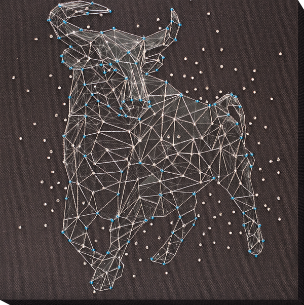 DIY Bead Embroidery Kit "Constellation Taurus" 9.8"x9.8" / 25.0x25.0 cm