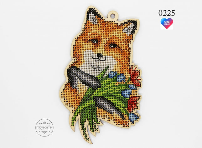 DIY Cross stitch kit on wood "Alice" 5.7x3.5 in / 14.5x9.0 cm