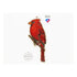 DIY Cross stitch kit on wood "Cardinal" 6.1x2.6 in / 15.5x6.5 cm