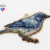 DIY Cross stitch kit on wood "Blue Nightingale" 5.5x3.5 in / 14.0x9.0 cm