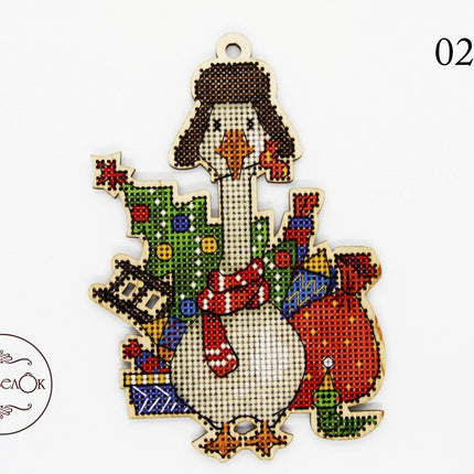 DIY Cross stitch kit on wood "Hryhorii" 5.3x3.5 in / 13.5x9.0 cm