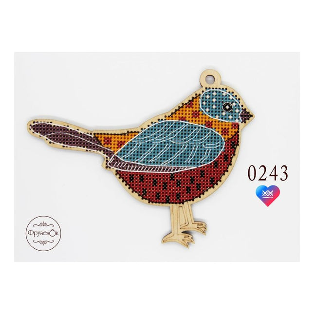 DIY Cross stitch kit on wood "Irynka" 4.9x3.7 in / 12.5x9.5 cm