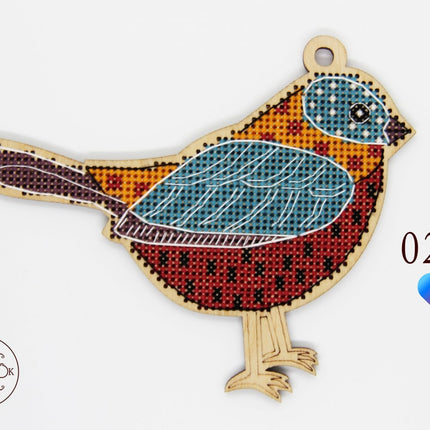 DIY Cross stitch kit on wood "Irynka" 4.9x3.7 in / 12.5x9.5 cm