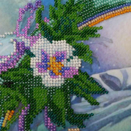 DIY Bead Embroidery Kit "Summer water colors-3" 11.8"x13.4" / 30.0x34.0 cm