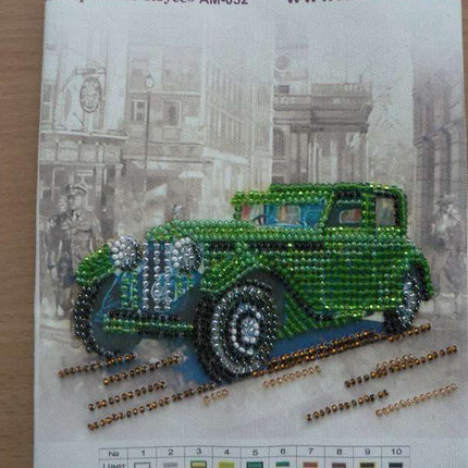 DIY Bead Embroidery Kit "Rolls-Royce"  5.9"x5.9" / 15.0x15.0 cm