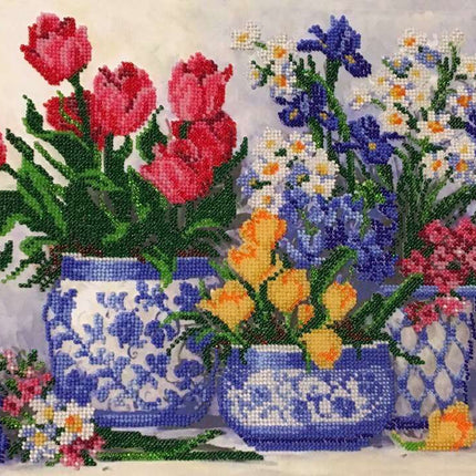 DIY Bead Embroidery Kit "Fragrant round dance" 14.6"x10.6" / 37.0x27.0 cm