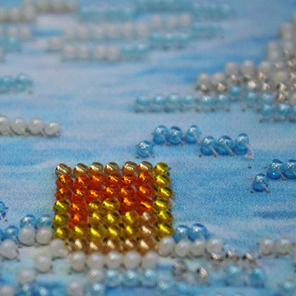 DIY Bead Embroidery Kit "Christmas story" 13.8"x10.2" / 35.0x26.0 cm