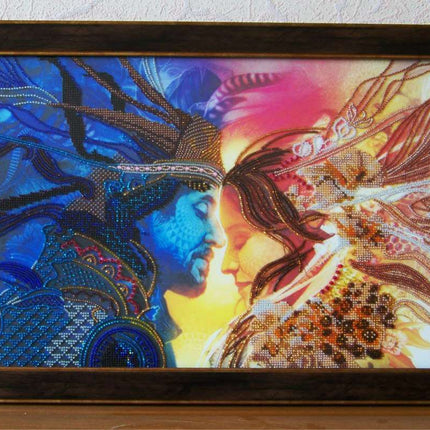 DIY Bead Embroidery Kit "Two together" 20.9"x11.8" / 53.0x30.0 cm