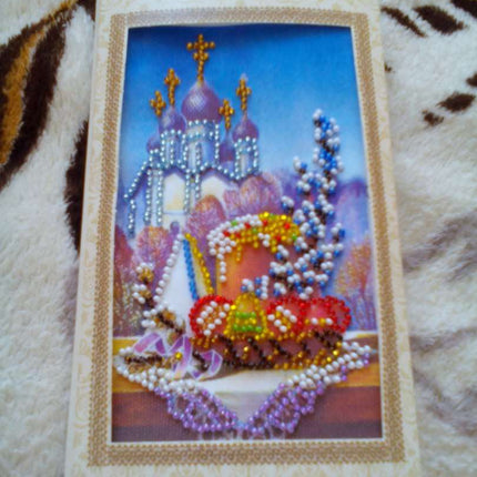 DIY Bead embroidery postcard kit "Easter – 8"