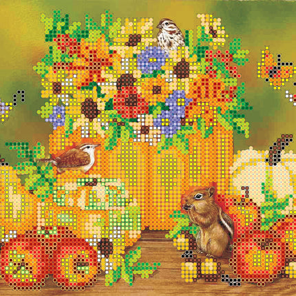 Canvas for bead embroidery "Autumn Gifts" 7.9"x6.3" / 20.0x16.0 cm