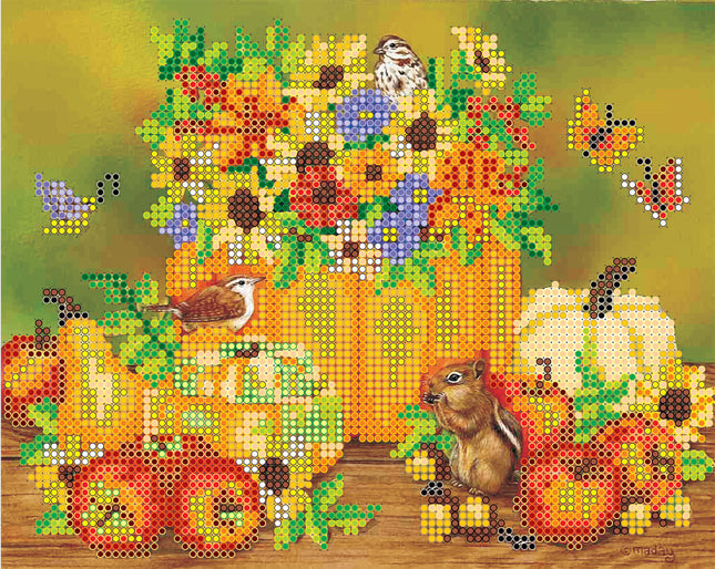 Canvas for bead embroidery "Autumn Gifts" 7.9"x6.3" / 20.0x16.0 cm