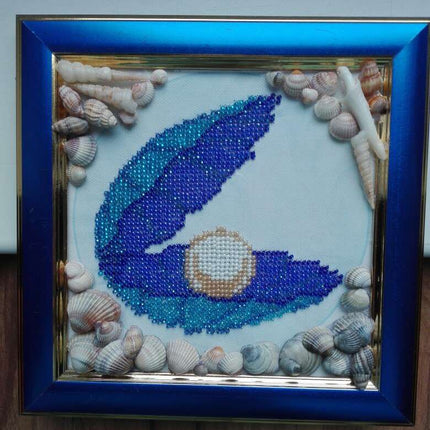 DIY Bead Embroidery Kit "Shell"  5.5"x5.5" / 14.0x14.0 cm