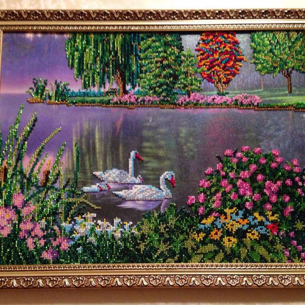 DIY Bead Embroidery Kit "Swang song" 16.9"x12.6" / 43.0x32.0 cm