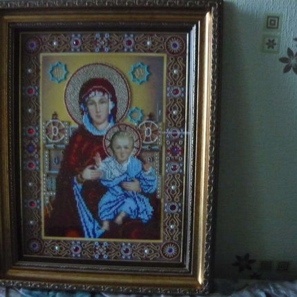 DIY Bead Embroidery Kit "Wedding Icon – The Holy Mother of God" 11.0"x15.0" / 28.0x38.0 cm