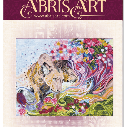 DIY Cross Stitch Kit "Lion Heart" 13.8"x11.4"