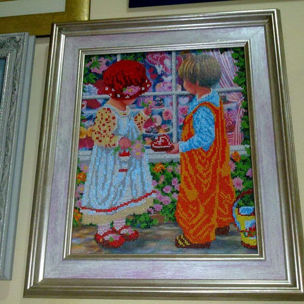 DIY Bead Embroidery Kit "First love" 11.8"x14.2" / 30.0x36.0 cm