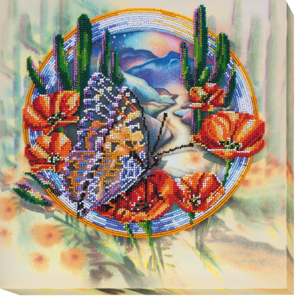 DIY Bead Embroidery Kit "Summer water colors-2" 11.8"x12.4" / 30.0x31.5 cm