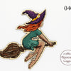 DIY Cross stitch kit on wood "Witch" 5.1x5.1 in / 13.0x13.0 cm