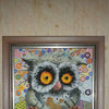 DIY Bead Embroidery Kit "Owl and cookies"  5.9"x5.9" / 15.0x15.0 cm