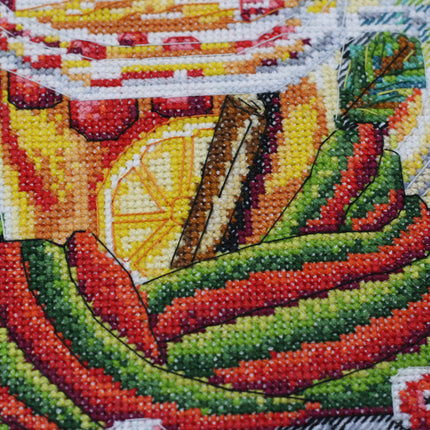 DIY Cross Stitch Kit "Winter tea" 9.8"x9.8"