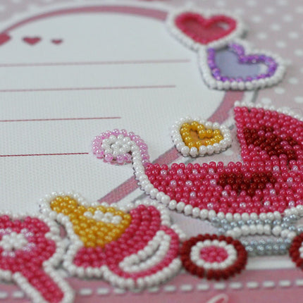 DIY Bead Embroidery Kit "Metric for a girl" 8.7"x8.7" / 22.0x22.0 cm