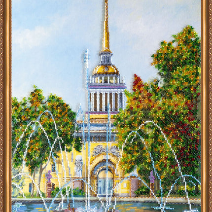 DIY Bead Embroidery Kit "City sketches – 2" 11.8"x17.7" / 30.0x45.0 cm