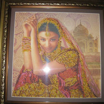Canvas for bead embroidery "Flowers of India" 11.8"x11.8" / 30.0x30.0 cm