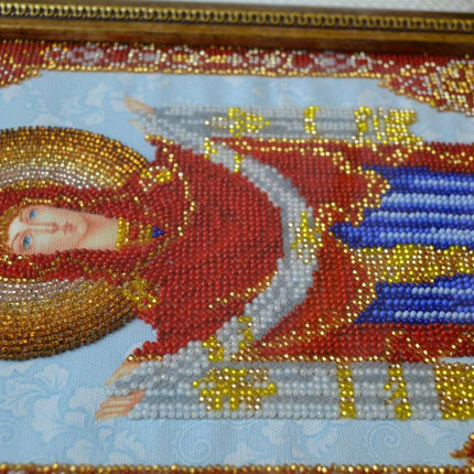 DIY Bead Embroidery Kit "Icon «Protection of the Blessed Virgin»" 7.5"x9.8" / 19.0x25.0 cm