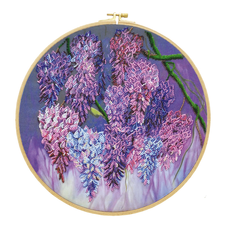 DIY Bead Embroidery Kit "Wisteria" 13.0"x13.0" / 33.0x33.0 cm