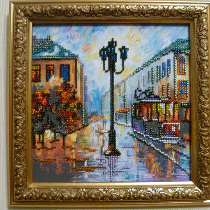 Canvas for bead embroidery "Autumn Story" 7.9"x7.9" / 20.0x20.0 cm