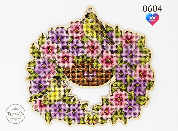 DIY Cross stitch kit on wood 