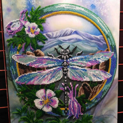 DIY Bead Embroidery Kit "Summer water colors-3" 11.8"x13.4" / 30.0x34.0 cm