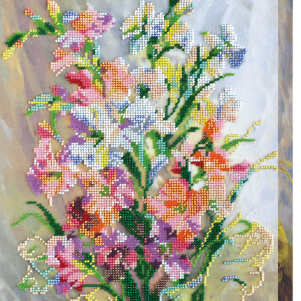DIY Bead Embroidery Kit "Gladioluses" 9.8"x15.0" / 25.0x38.0 cm