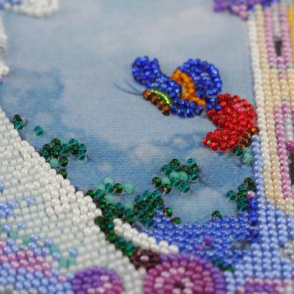 DIY Bead Embroidery Kit "Face of the moon" 11.8"x11.8" / 30.0x30.0 cm