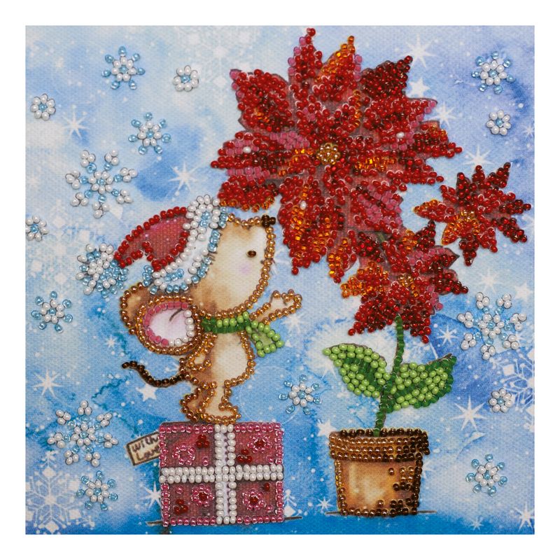 DIY Bead Embroidery Kit "Winter miracle"  5.9"x5.9" / 15.0x15.0 cm