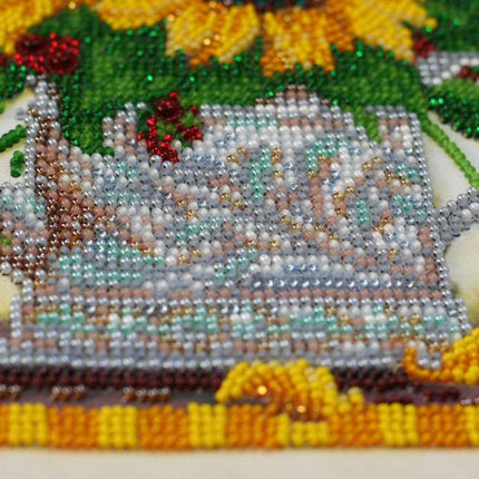 DIY Bead Embroidery Kit "Heat of summer" 9.8"x13.0" / 25.0x33.0 cm